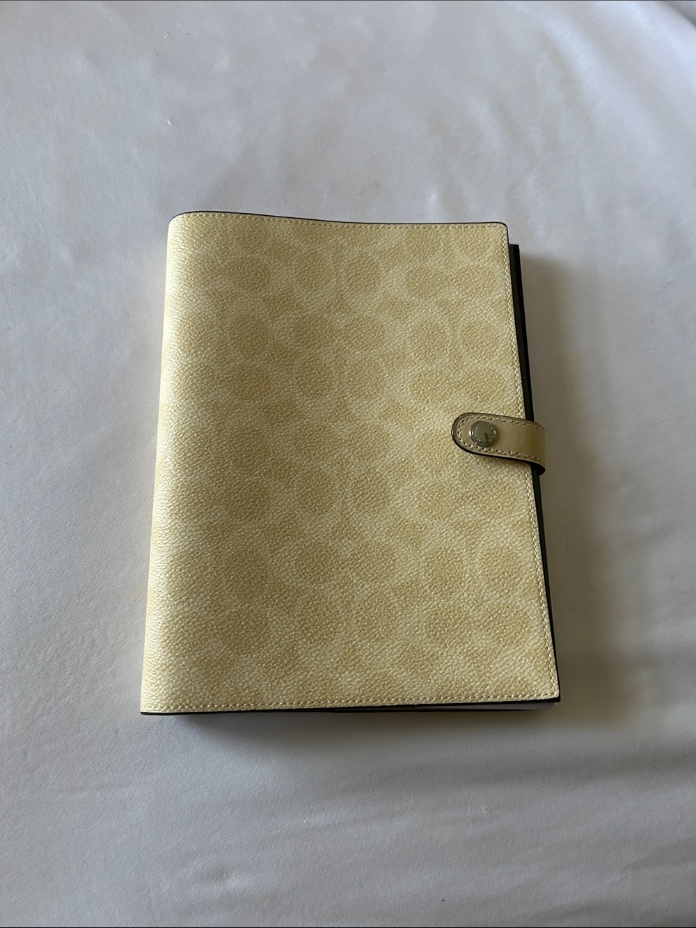 Coach Yellow Signature Pebble Leather Notebook Cover